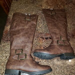 New JustFab women's 7.5 Brystol Wide Brown Boots